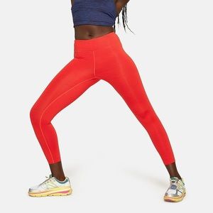 Outdoor Voices Red 7/8 Tech Sweat Flex Leggings